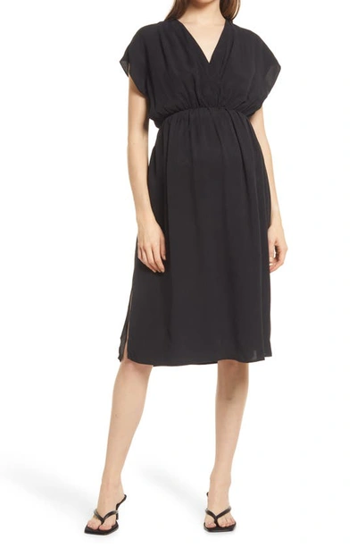 Emilia George Irene Maternity/nursing Dress In Black