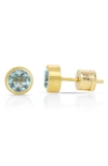 Dean Davidson Signature Small Knockout Stud Earrings In Blue Topaz/ Gold