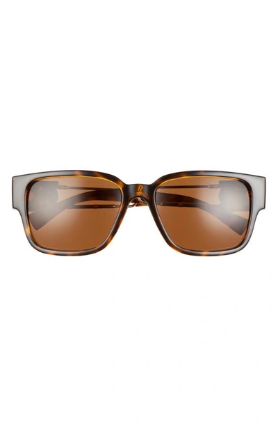 Versace Havana 57mm Rectangular Sunglasses In Havana/ Dark Brown