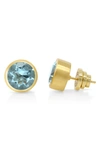 Dean Davidson Signature Large Knockout Stud Earrings In Blue Topaz/ Gold