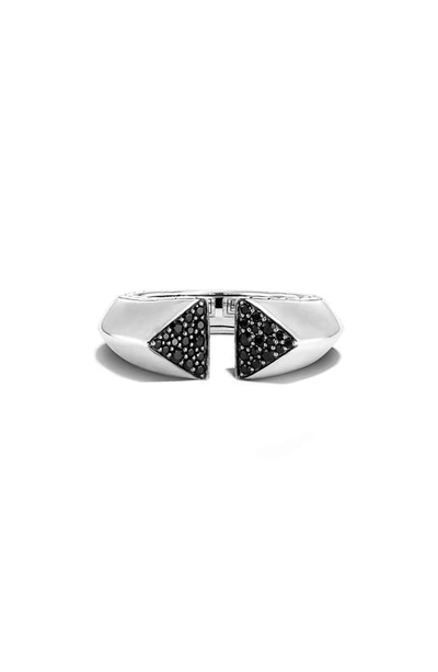 John Hardy Tiga Black Sapphire Open Ring In Silver