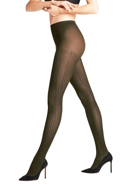 Falke Prime Rib Stretch-knit 60-denier Tights In 3009 Black