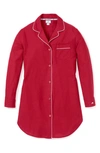 Petite Plume Cotton Flannel Nightshirt In Red