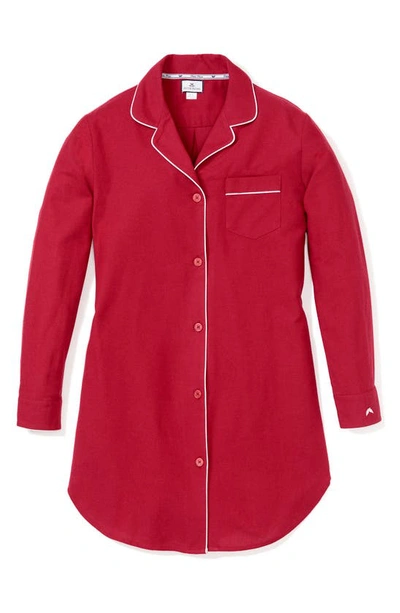 Petite Plume Cotton Flannel Nightshirt In Red