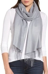 Nordstrom Tissue Weight Wool & Cashmere Scarf In Grey Sleet