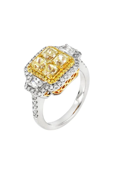 Bony Levy Mix White & Yellow Diamond Ring In 18k Yellow Gold