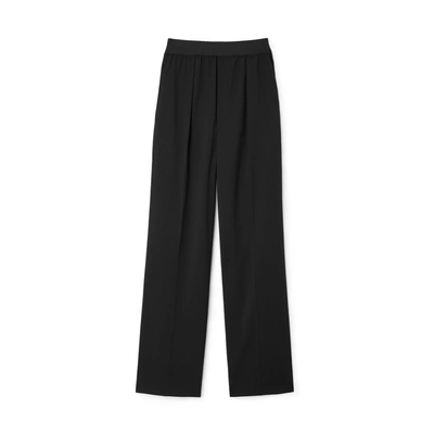 Maria Mcmanus High-waisted Wide-leg Pull-on Pants In Black Tropical Wool Twill