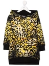 Givenchy Kids Dress In Sweatshirt With Hood And Animalier Print In 90000001
