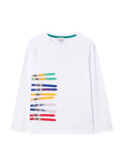Paul Smith Junior Kids' White T-shirt With Multicolor Print