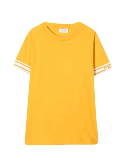 Fendi Boys Curry Kids Logo Tape Cotton T-shirt 4-14 Years 8 Years