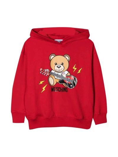Moschino Kids' Red Sweatshirt With Hood And Toy Print In Rosso