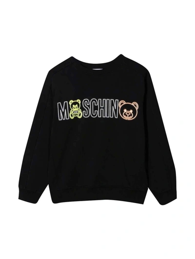Moschino Kids' Black Shirt With Print In Nero