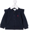Polo Ralph Lauren Embroidered-logo Zip-up Hoodie In Blue