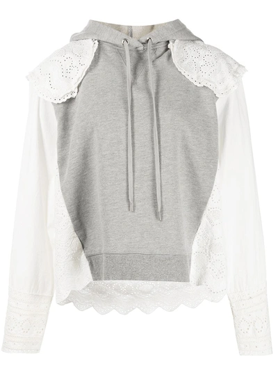 Sea Aurelie Eyelet Terry Hoodie In White