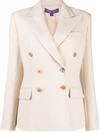 Polo Ralph Lauren Double-breasted Blazer In Neutrals
