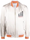 CASABLANCA EMBROIDERED ZIP-UP BOMBER JACKET