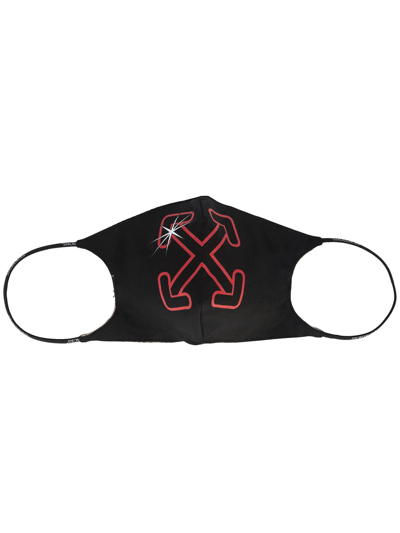 Off-white Black & Red Starred Arrow Simple Mask In Black/red