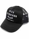Deus Ex Machina Venice Address-embroidered Baseball Cap In Black