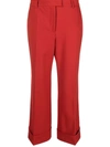 Alberto Biani Cropped Tailored Trousers In Red