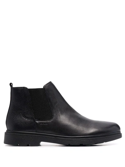 Geox Leather Chelsea Boots In Black