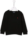 Ralph Lauren Kids' Polo Pony-embroidered Sweatshirt In Black