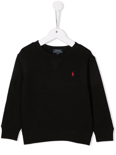 Ralph Lauren Kids' Polo Pony-embroidered Sweatshirt In Black