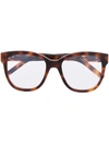 Saint Laurent Tortoise-shell Square Frames In Brown