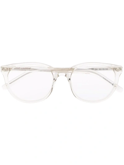 Saint Laurent Round Frame Glasses In Neutrals