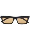 Saint Laurent Tinted Rectangle-frame Sunglasses In Black
