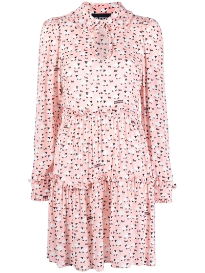 Boutique Moschino Sweet Sheep Print Shift Dress In Pink