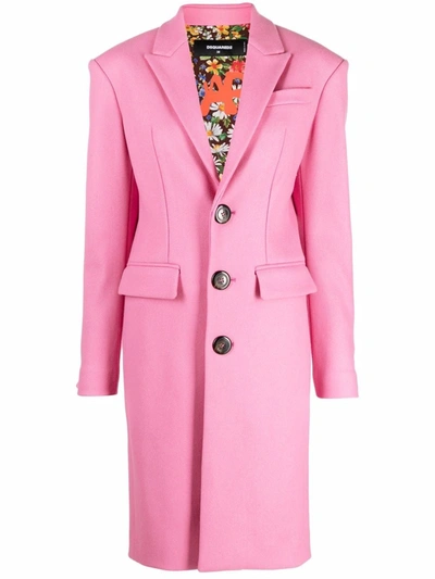 Dsquared2 City 2-button 80s Coat In Pink