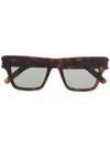 Saint Laurent Tortoiseshell-effect Square-frame Sunglasses In Brown