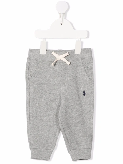 Polo Ralph Lauren Babies' Embroidered Logo Drawstring Trousers In Grey