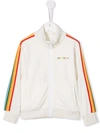 Palm Angels Side-stripe Track Jacket In White