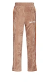 Palm Angels Mens Brown White Track Rainbow-stripe Chenille Jogging Bottoms Xs In Brown
