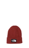 The North Face Beanie Hat With Embroidered Logo In Red