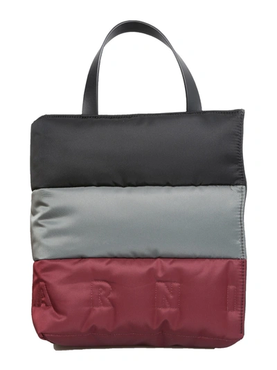 Marni Small Museo Soft Quilted Nylon Tote Bag In Multicolore
