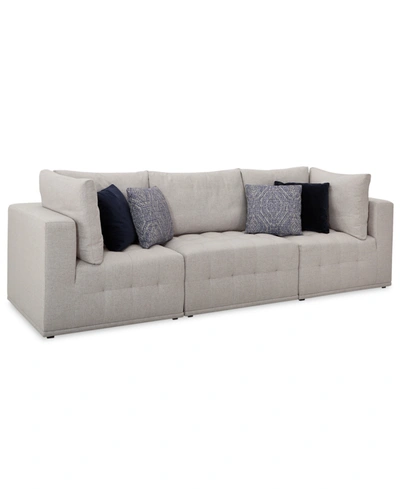 Universal Modern 3-pc. Fabric Modular Sofa In Euphoria Silver