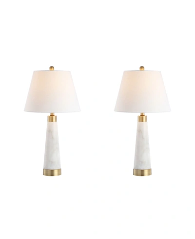 Jonathan Y Travis Modern Column Led Table Lamp, Set Of 2 In White
