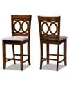 Baxton Studio Lenoir Modern And Contemporary Fabric Upholstered 2 Piece Counter Height Pub Chair Set