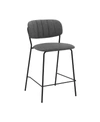 Armen Living Carlo Faux Leather And Metal Counter Height Bar Stool