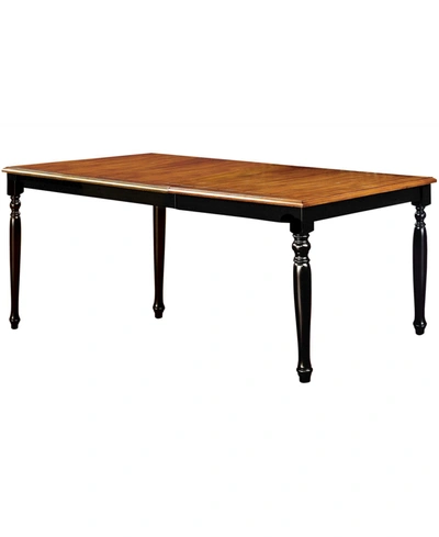 Furniture Of America Kasparan Solid Wood Dining Table With Leaf In Tan