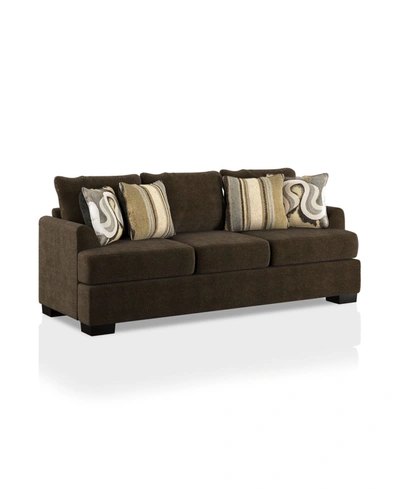 Furniture Of America Korona Park Upholstered Sofa In Brown
