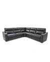 Furniture Gabrine 5-pc. Leather Sectional With 3 Power Headrests, Created For Macy's