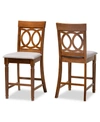 Baxton Studio Violet Modern And Contemporary Fabric Upholstered 2 Piece Counter Height Pub Chair Set