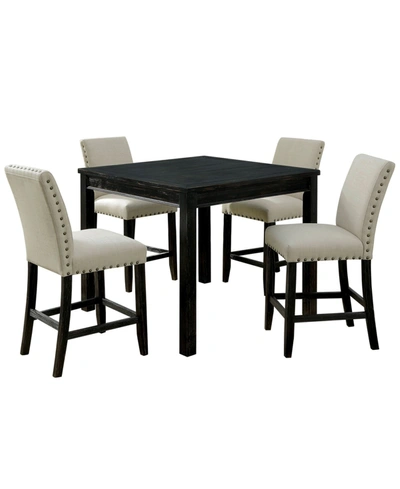 Furniture Of America Sewanee 5-piece Counter Table Set In Black