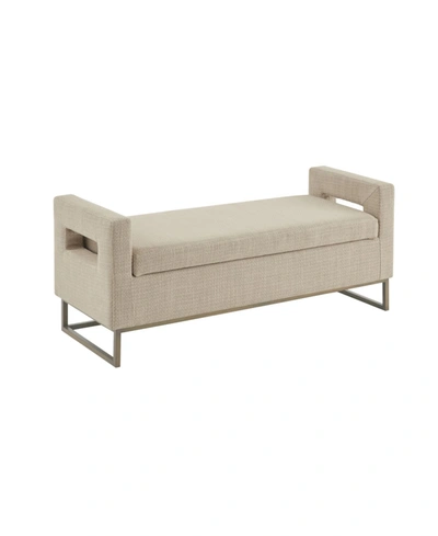 Madison Park Crawford Storage Bench In Medium Beige