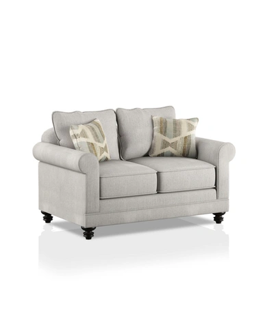Furniture Of America Cohassette Upholstered Loveseat In Gray