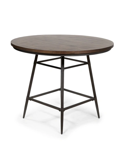 Furniture Of America Simpatico Round Counter Dining Table In Brown