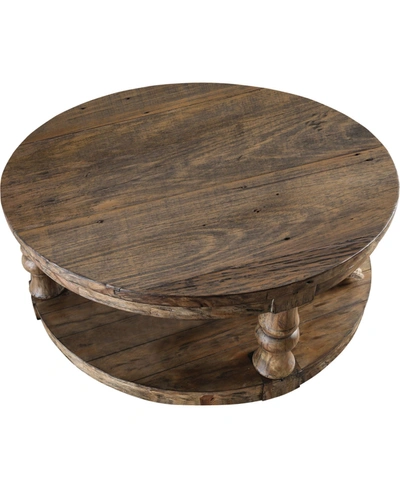 Furniture Of America Sault Creek Round Coffee Table In Brown